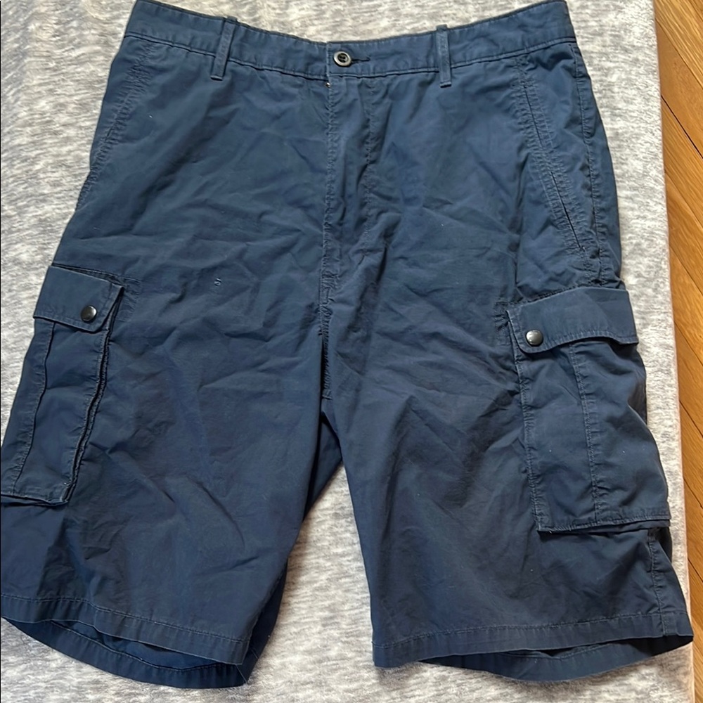 2 pairs of Levi's Cargo Shorts. 1 blue and 1 gray.